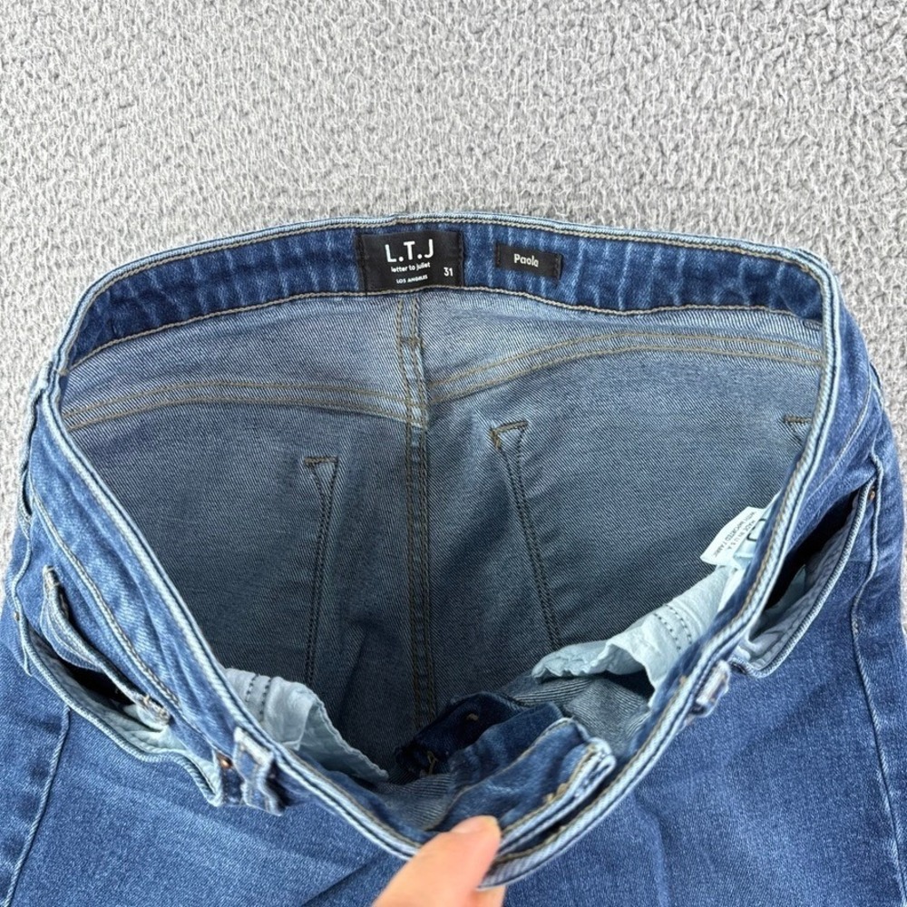 LTJ Denim Jeans Womens Size 31 Blue Paola Wide Leg High Rise Frayed Hem - Picture 8 of 12
